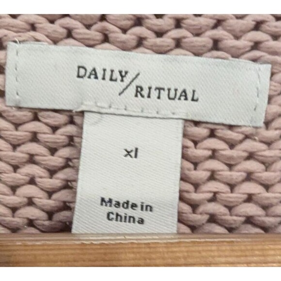Daily Ritual‎ XL Pink Knit Sweater Chunky Pullover Long Sleeve - Picture 2 of 4